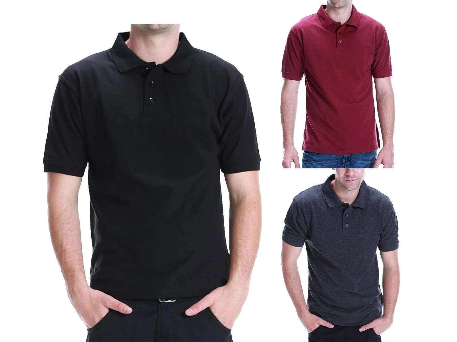 Polo Solid Informal Con Botones camisas para hombres