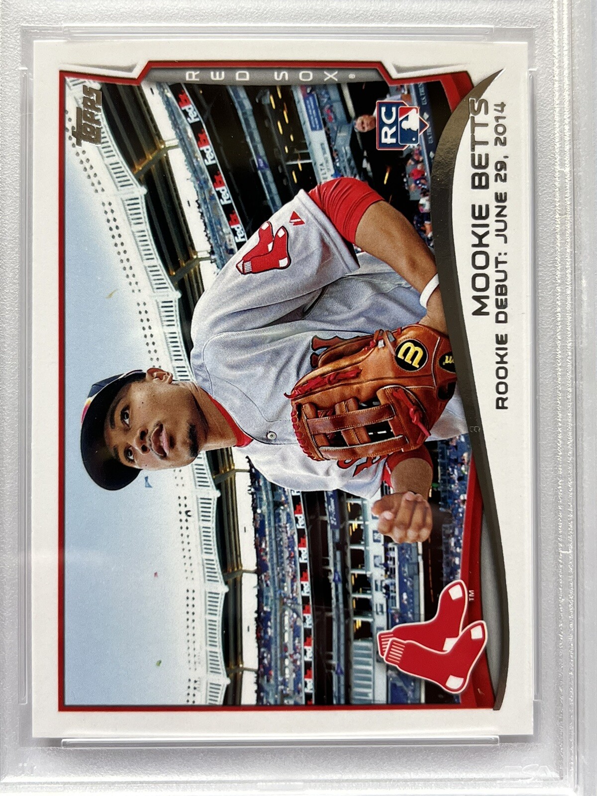 2014 Topps Update #US-301 Mookie Betts Rookie Card PSA 9 Mint Red Sox view 3