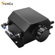 Universal 1L Aluminum Coolant Radiator Overflow Reservoir Expansion Tank Black