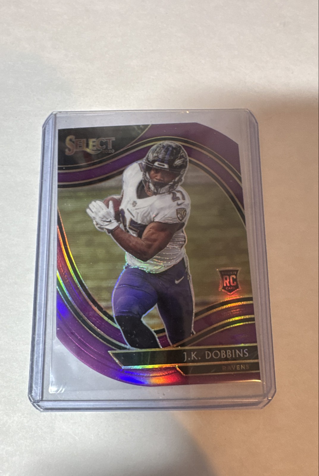 2020 Panini Select - Field Level J.K. Dobbins #352 Purple Prizm Die-Cut (RC)