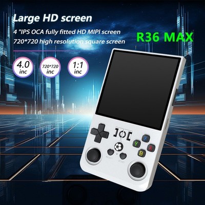 R36MAX Retro Handheld Video Game Console Card 128GB 4.0' IPS Screen 18000+ game