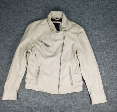 mauritius Lamb leather jacket women 12 Cream W/ Tags