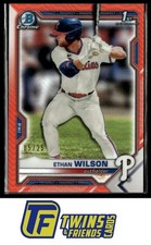 2021 Bowman Draft #BDC-140 Ethan Wilson Chrome Orange Refractor #/25