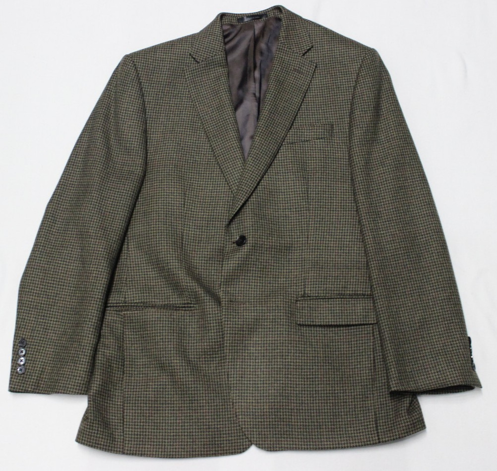 Lauren Ralph Lauren Blazer Jacket Men's Size 42R Brown Houndstooth 100% Wool