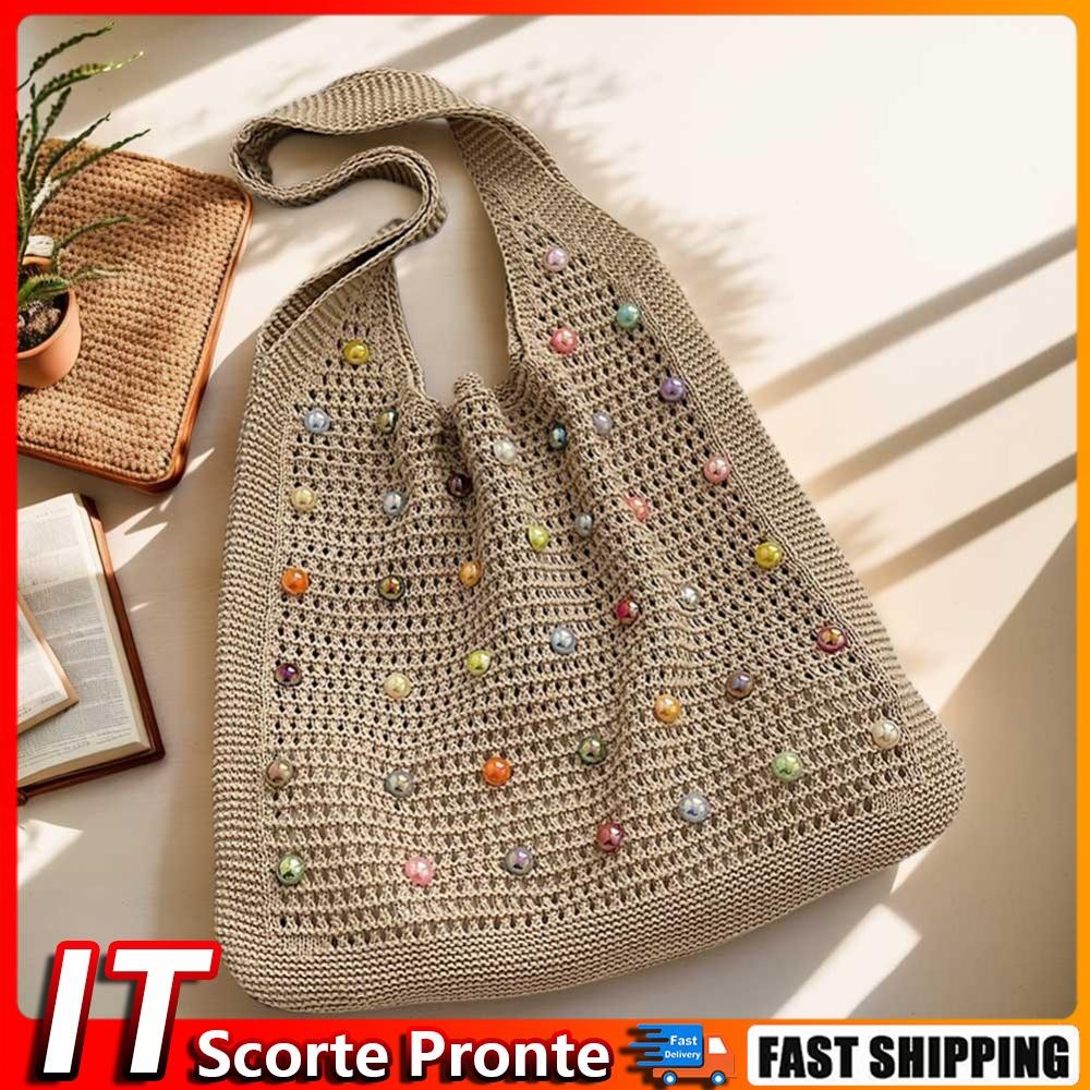 SAOLA Borsa a tracolla da donna all'uncinetto Borse a mano alla moda Borsa da spiaggia