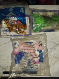 Animal Alley Mini Plush McDonalds Toys R Us Lot Of 3; Tiger, Frog, Unicorn 