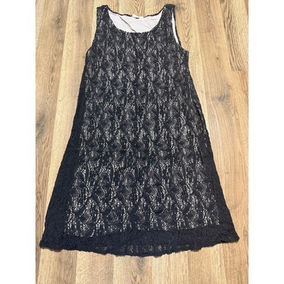 Hem & Thread Dress Womens Small Black Adult Lace Sleeveless Scoop Neck Excellent