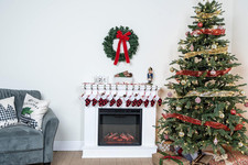 12 PCS 5  Mini Christmas Stocking,Red Black Plaid Xmas Stockings for Christma...