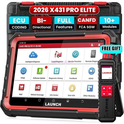 2026 LAUNCH X431 PRO Elite Bidirectional Scan Tool ECU Coding OBD2 Scanner CANFD