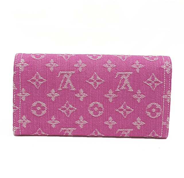 Louis Vuitton Sarah Wallet M28280 Fuchsia Denim Monogram Long