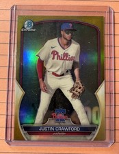2023 Bowman Chrome Prospects Justin Crawford BCP-217 True Gold /50 Phillies
