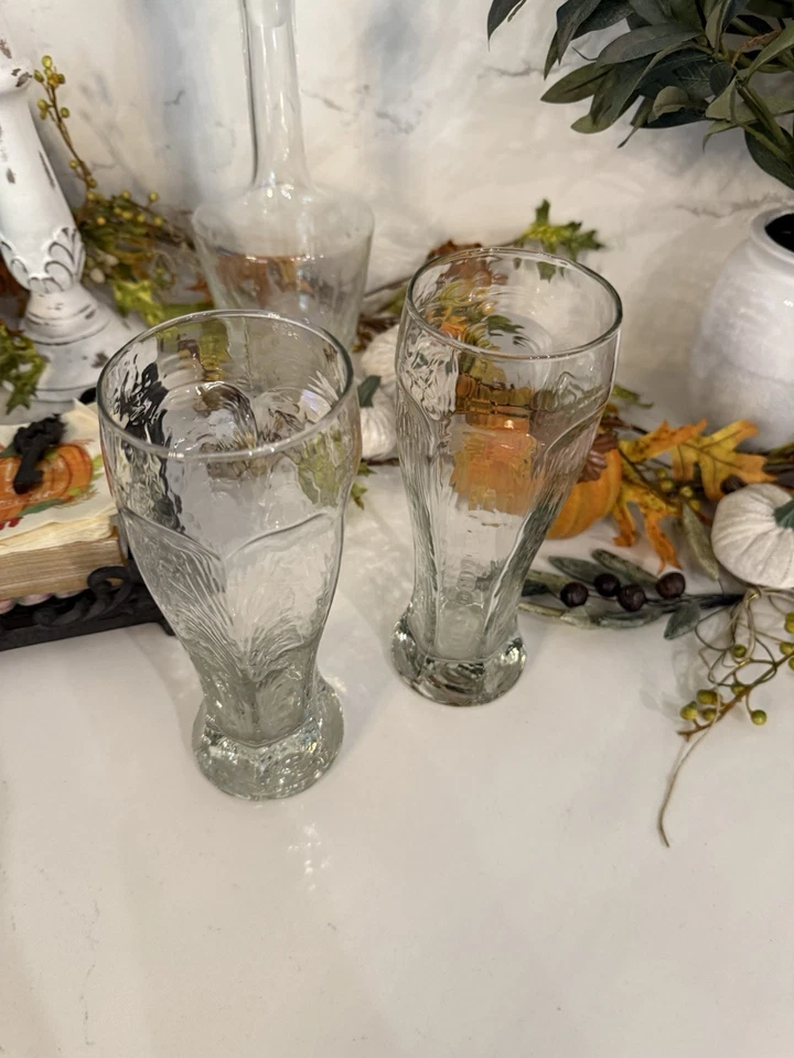 Vasos de cerveza gigantes Libbey Chivalry diseño de vidrio martillado 2 piezas 22 OZ 9" X 3.25" Foto 3 de 4