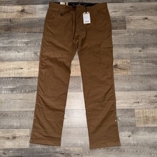 prAna Zion Pants Mens 38x34 Sepia Slim Tapered Stretch Nylon Cargo Belted