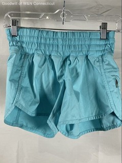 Lululemon Women's Blue Tracker Short V High Rise Smocked Waist Zip Pocket Size 4