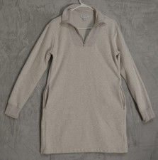 Athleta Women's Gray Cozy Karma 1/2 Zip Sweatshirt Dress Size Small