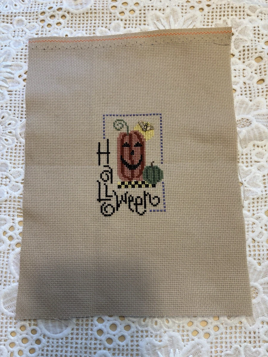 HALLOWEEN -Lizzie Kate-completed-Finished cross stitch Pumpkin Bat