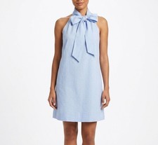J.Crew Womens Blue Halter Dress Sz 6 100% Cotton Lined Lightweight sleeveless