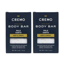 2 Pack Cremo Exfoliating Body Bars, Palo Santo, Lava Rock & Shea Butter, 5 oz