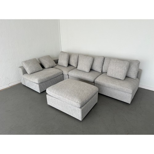 7th Avenue 4-Seat Modular Chaise Sectional with Ottoman - Original Price $4,650