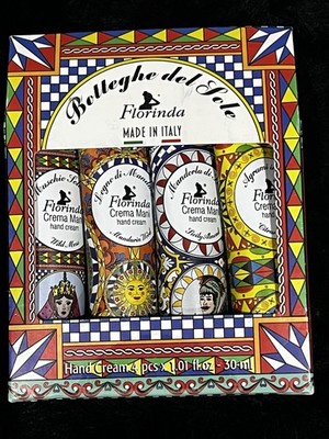 NEW Florinda Hand Creams Made In Italy Botteghe Del Sol 4 Pieces X 1.01 fl. oz.