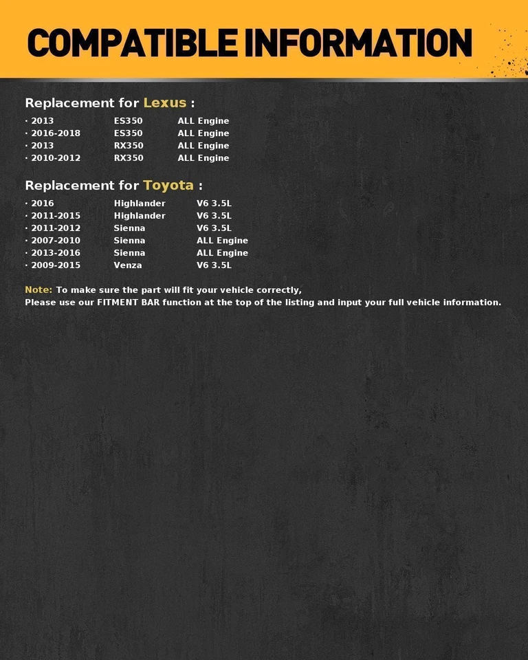 Alternator for Toyota Sienna 2007-2016,Toyota Venza 2009-2016 V6 3.5L 11326 - Image 2 of 4