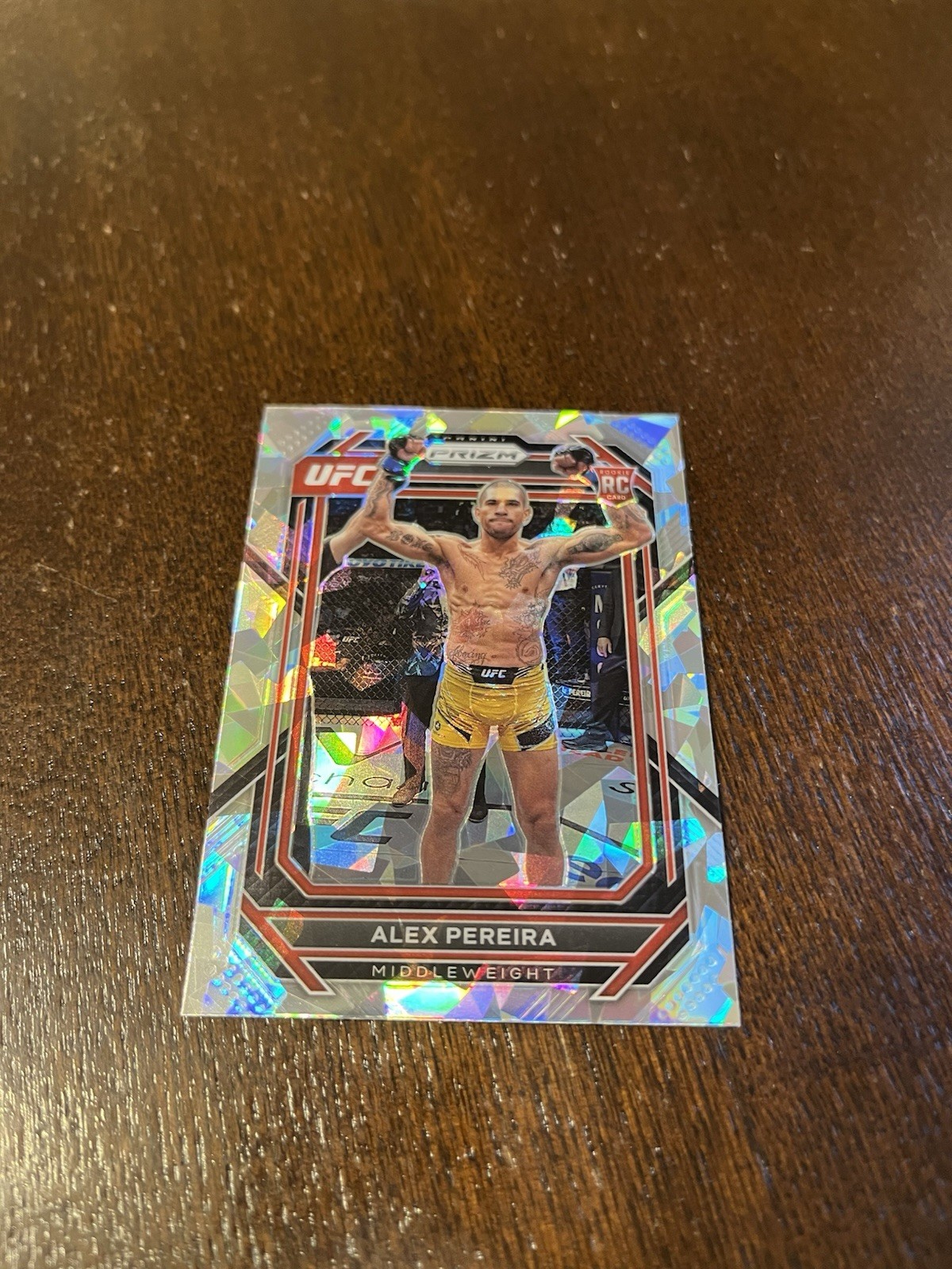 2023 Panini Prizm UFC Alex Pereira #111 (RC) Cracked Ice Parallel