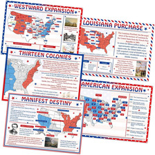 5 Pcs American Expansion in US History Poster Set Social Studies Classroom Decor