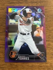 2016 BOWMAN CHROME DRAFT ALEXIS TORRES ORIOLES RC PURPLE REFRACTOR /250