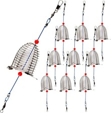 Carp Fishing Bait Cage 10PCS 304 Stainless Steel Chum Rig Basket Catfish Bait Ho