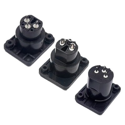 Tool Less 3Pin XLR Adapter Straight Terminal Panel Mount Connector Durability