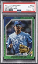 2022 TOPPS GALLERY GREEN PATTERN #200 BOBBY WITT JR. ROOKIE RC 28/99 PSA 10