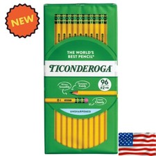 Ticonderoga Woodcase Pencil, HB 2, Yellow Barrel, 96ct. New Look