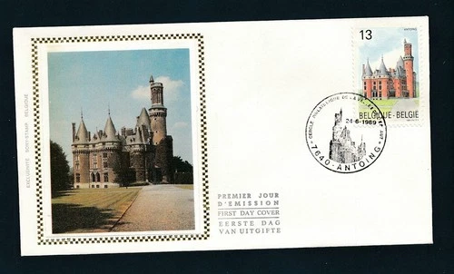 D481999 Belgium FDC Silk Cachet Buildings Architecture Antoing