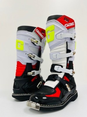 GAERNE GX-J Youth MX Boots Size: Youth 6-6.5 Red/Black/White/FLO Yellow