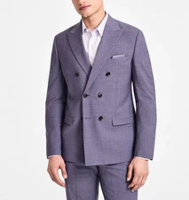 Bar III Slim-Fit Peak-Lapel Double-Breasted Suit Jacket $425 Size 42S # 5B 2523