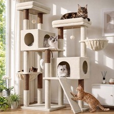62" Cat Tree Tower Large Spacious Multi Level Cat Condo Scratching Post Stable