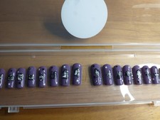 Halloween Homemade Press On Nails Purple Spooky