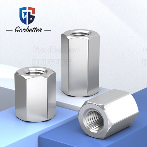 M3-M24 304 Stainless Steel Hexagon Hex Long Connector Joint Tubular Coupling Nut - Picture 3 of 87