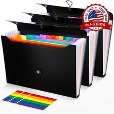 Carpeta Acordeon Clasificadora Paquete de 3 con 13 Bolsillos Tamano Carta A4