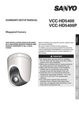 Sanyo VCC-HD5400 Security Camera Instruction Owner User Manual