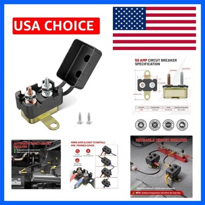 50A 1PCS DC 12V-24V Automatic Reset Circuit Breaker Stud Bolt Type Circuit Br...