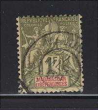 Madagascar - Malagasy Republic Scott # 46 Used Navigation & Commerce 1896