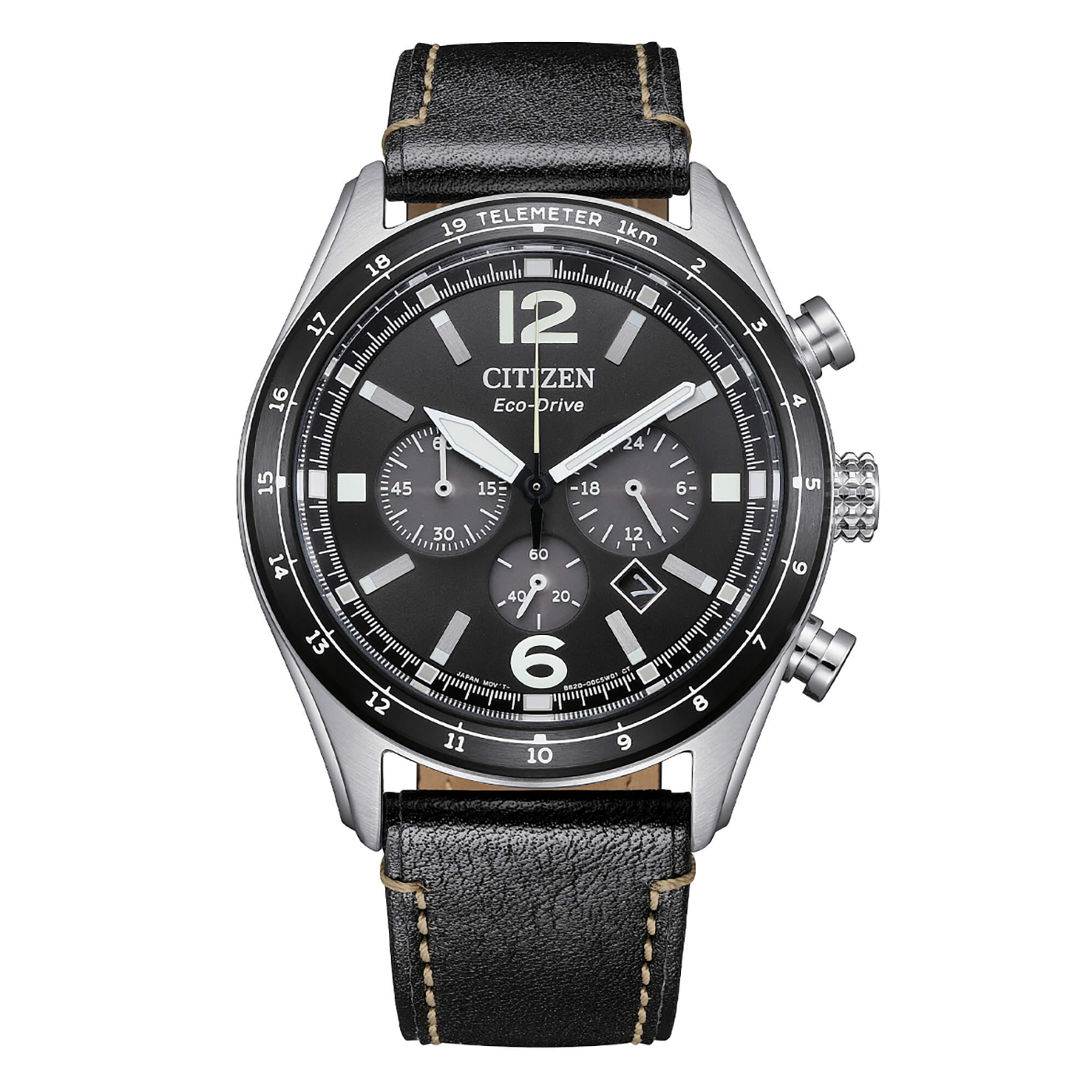 Citizen Aviator Chronograph Black Dial Steel Watch CA4654-04E