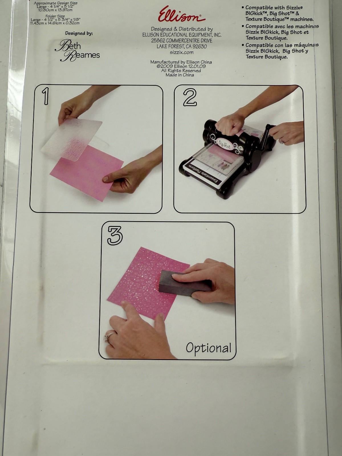 Sizzix Textured Impressions Large Folder ~ Crown Flourish & Heart Wing Set Craft