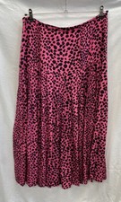 Rixo Women's 100% Silk Maxi Skirt Size Large in Pink Leopard Print [NR]*