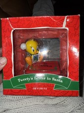 Warner Bros Tweety's Letter to Santa Christmas Ornament 2000 Vintage Tweety Bird