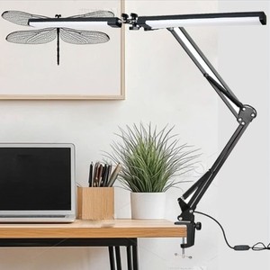 USB LED Lampe de bureau Double tête sans pas graduation des yeux lumières de lecture 3 Couleur