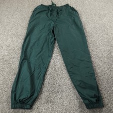 VTG Jerzees Pants Mens M Green Drawstring Windbreaker Jogger Sweatpants 90s Y2K