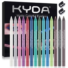14 Colors Eyeliner Pen, Pearl Metallic Eyeliner Pencil Kit, Glitter Eye Liner fo