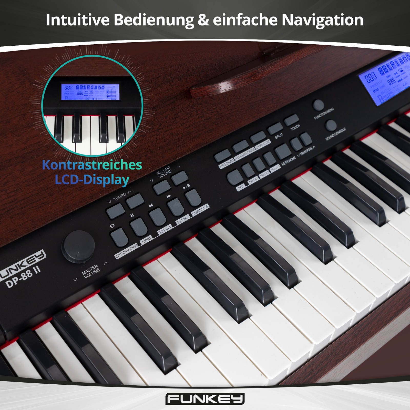 B-WARE 88 tasti pianoforte elettrico digitale principianti home tastiera pianoforte 3 pedali marrone foto 3